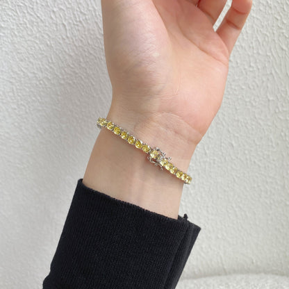 [RAFFINE]Ornate Dazzling Round Cut Tennis Bracelet