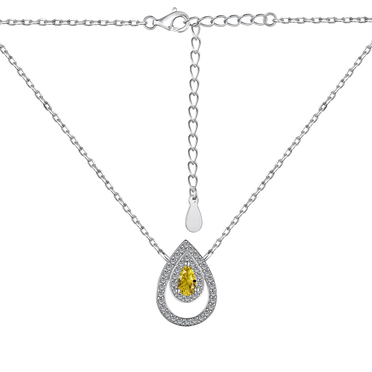 [RAFFINE]Sparkling Pear Cut Necklace