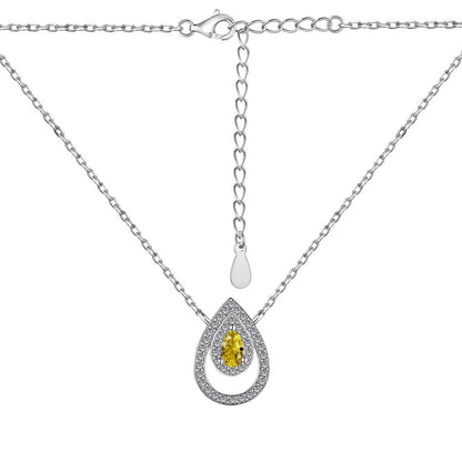 [RAFFINE]Sparkling Pear Cut Necklace