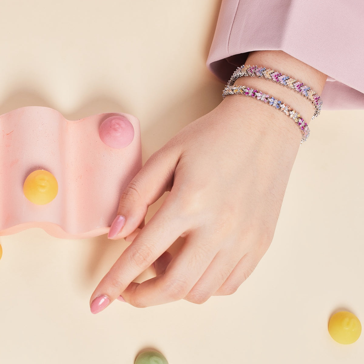 [RAFFINE]Ornate Sparkling Round Cut Party Bracelet