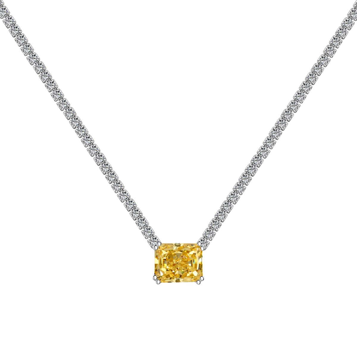 [RAFFINE]4.0 Carat Elegant Radiant Cut Necklace