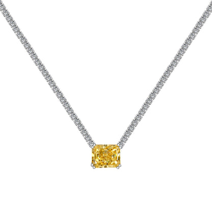 [RAFFINE]4.0 Carat Elegant Radiant Cut Necklace