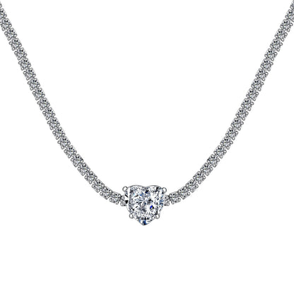 [RAFFINE]2.0 Carat Sparkling Tennis Heart Cut Necklace