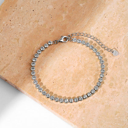 [RAFFINE]Dazzling Sparkling Round Cut Daily Bracelet
