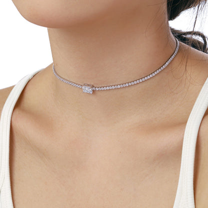 [RAFFINE]2.0 carat Ornate Emerald Cut Necklace