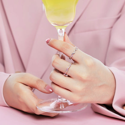 [RAFFINE]Dainty Colorful Round Cut Party Ring