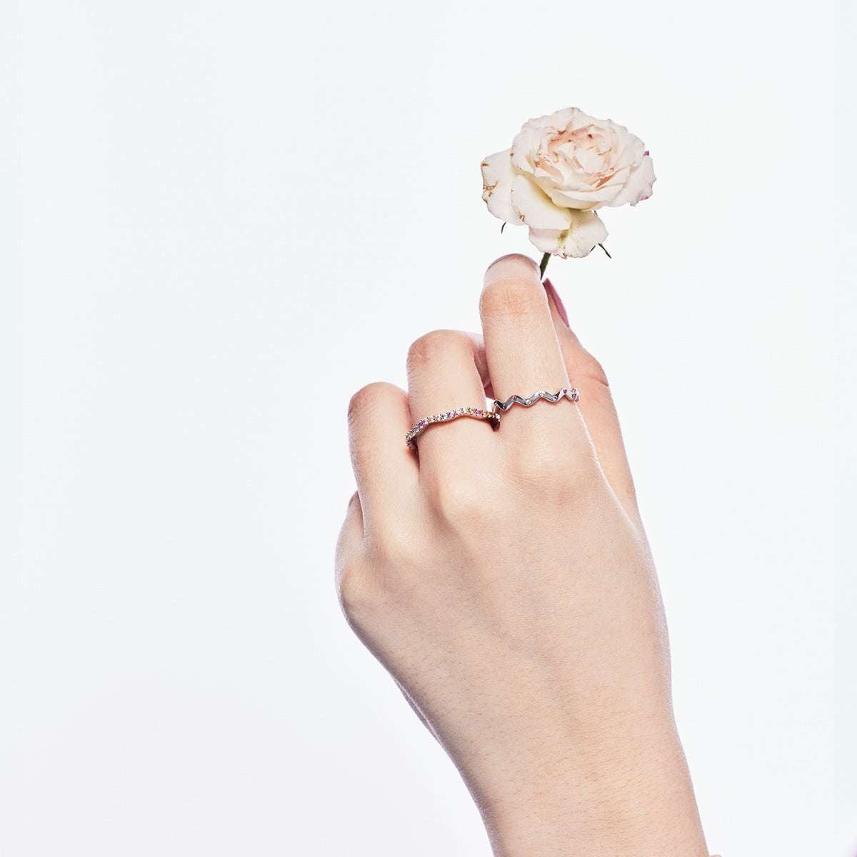 [RAFFINE]Dainty Colorful Round Cut Party Ring