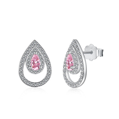 [RAFFINE]Sparkling Delicate Water Drop Shape Daily Earrings