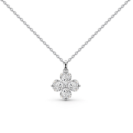 [RAFFINE]Heart-Shaped Four-Leaf Clover Bead Necklace