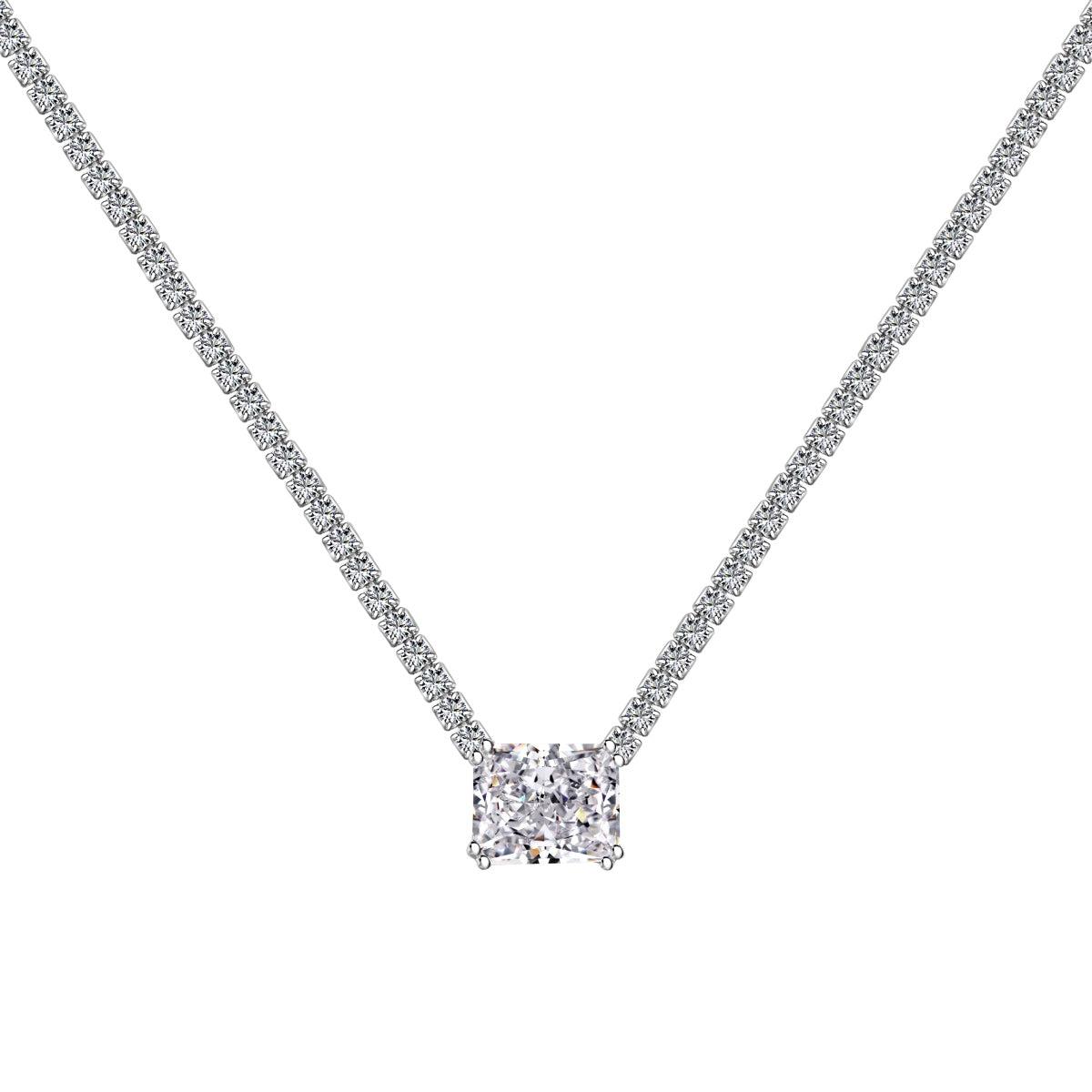 [RAFFINE]4.0 Carat Elegant Radiant Cut Necklace