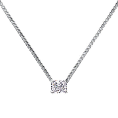 [RAFFINE]4.0 Carat Elegant Radiant Cut Necklace