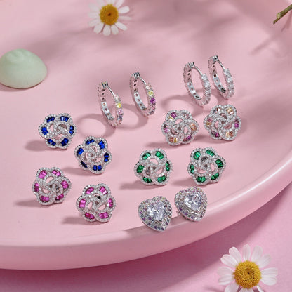 [RAFFINE]Radiant Colorful Round Cut Earrings