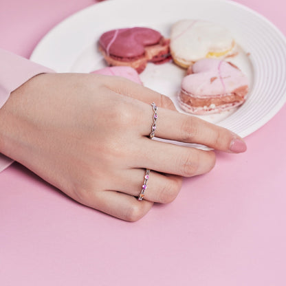 [RAFFINE]Sparkling Colorful Round Cut Tennis Ring