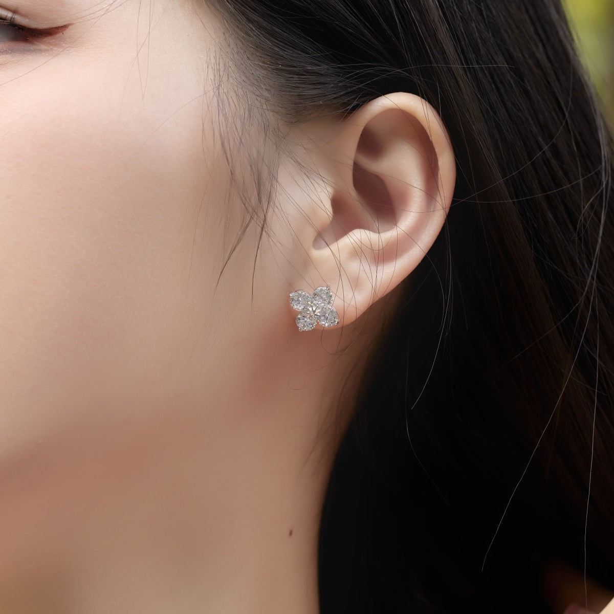 [RAFFINE]Four-Leaf Clover Eight-Pointed Star Earrings
