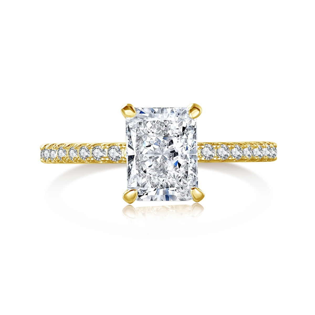 [RAFFINE]2.0 Carat Dazzling Sparkling Radiant Cut Party Ring