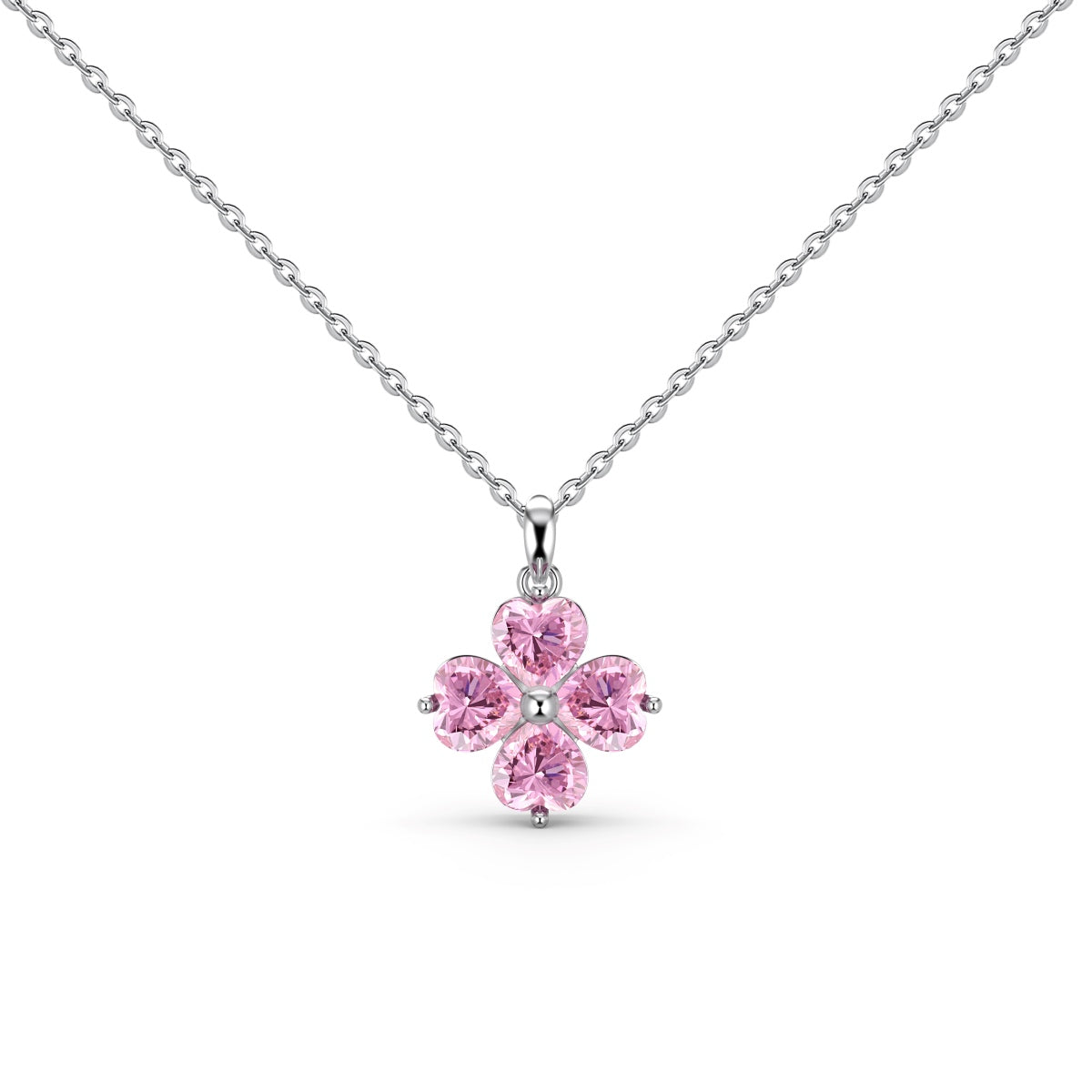 [RAFFINE]Heart-Shaped Four-Leaf Clover Bead Necklace