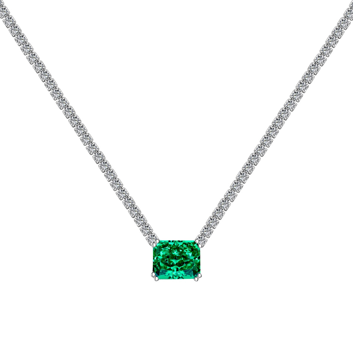 [RAFFINE]4.0 Carat Elegant Radiant Cut Necklace