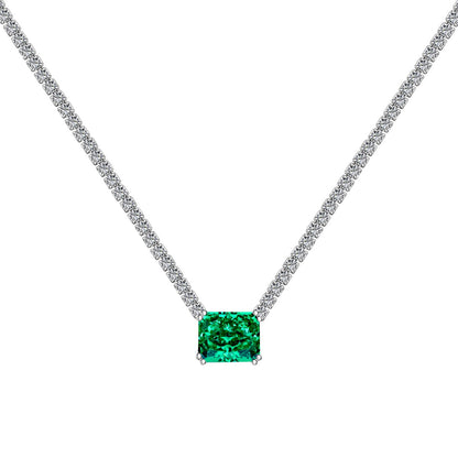 [RAFFINE]4.0 Carat Elegant Radiant Cut Necklace