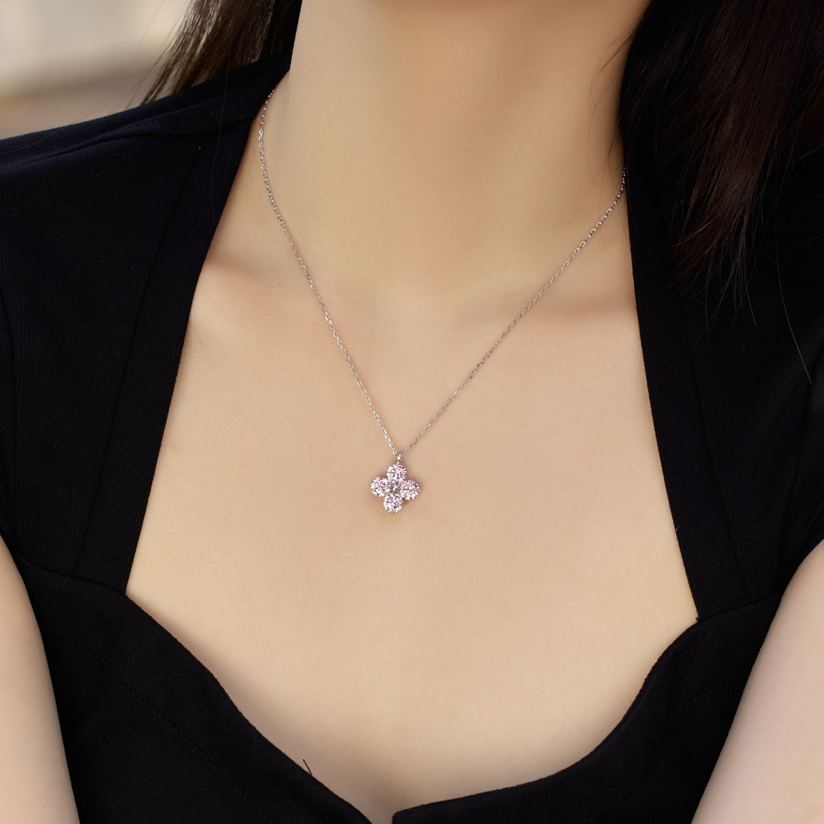 [RAFFINE]Four-Leaf Clover And Eight-Pointed Star Necklace