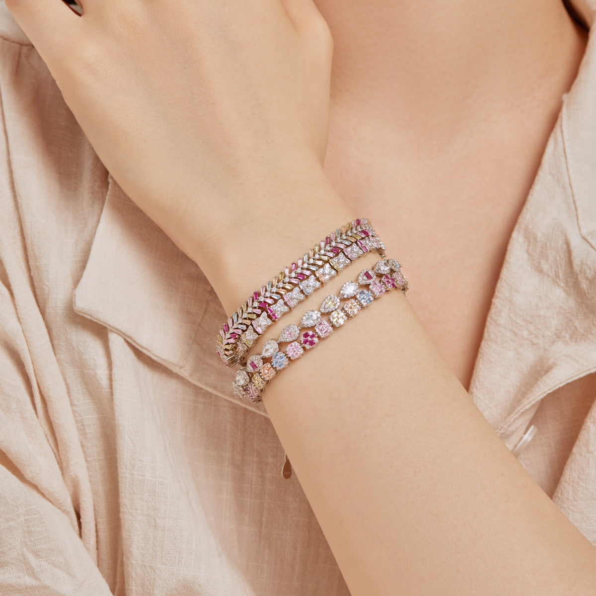 [RAFFINE]Unique Colorful Flower Shape Daily Bracelet