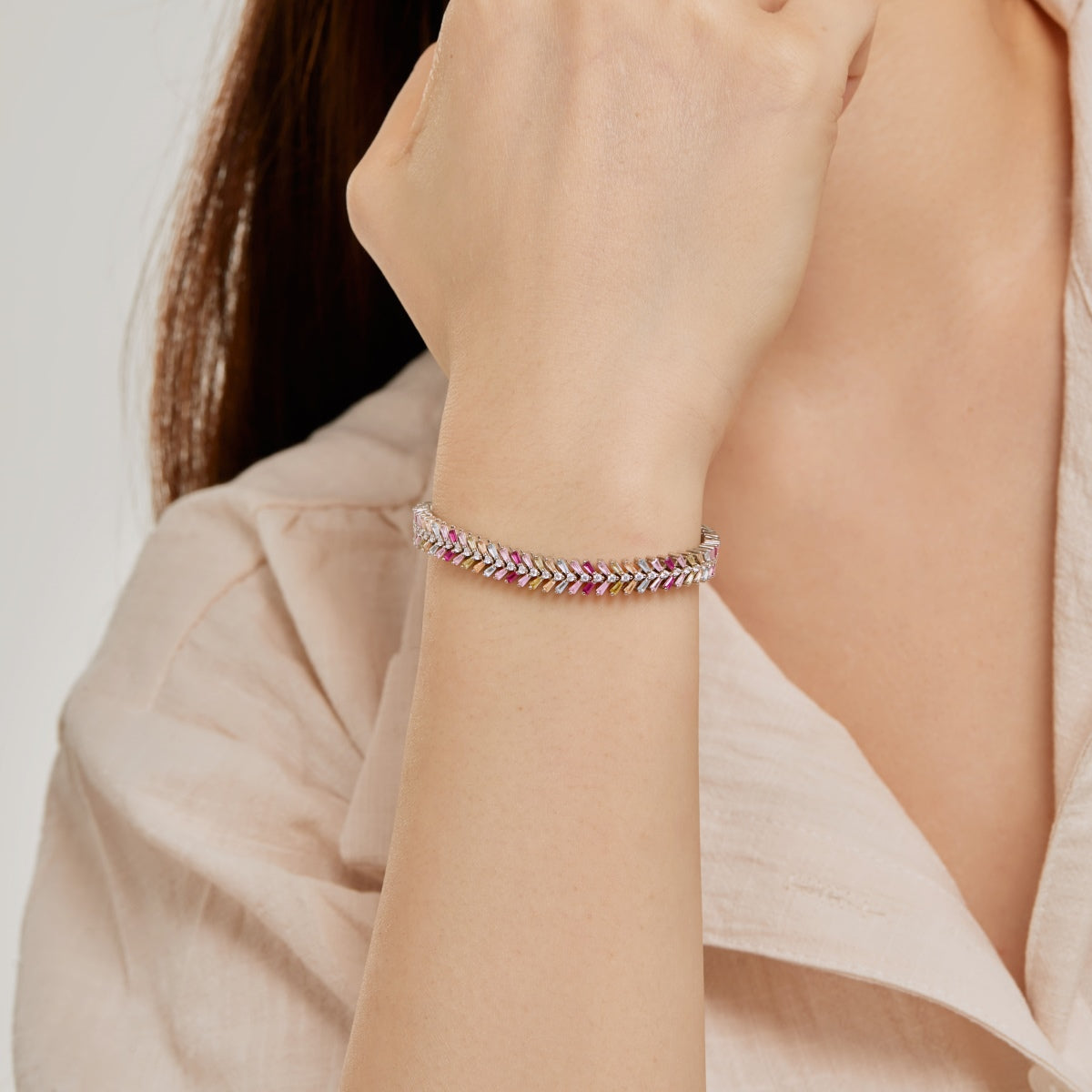 [RAFFINE]Dainty Radiant Emerald Cut Daily Bracelet