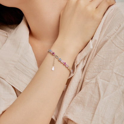 [RAFFINE]Delicate Colorful Emerald Cut Daily Bracelet