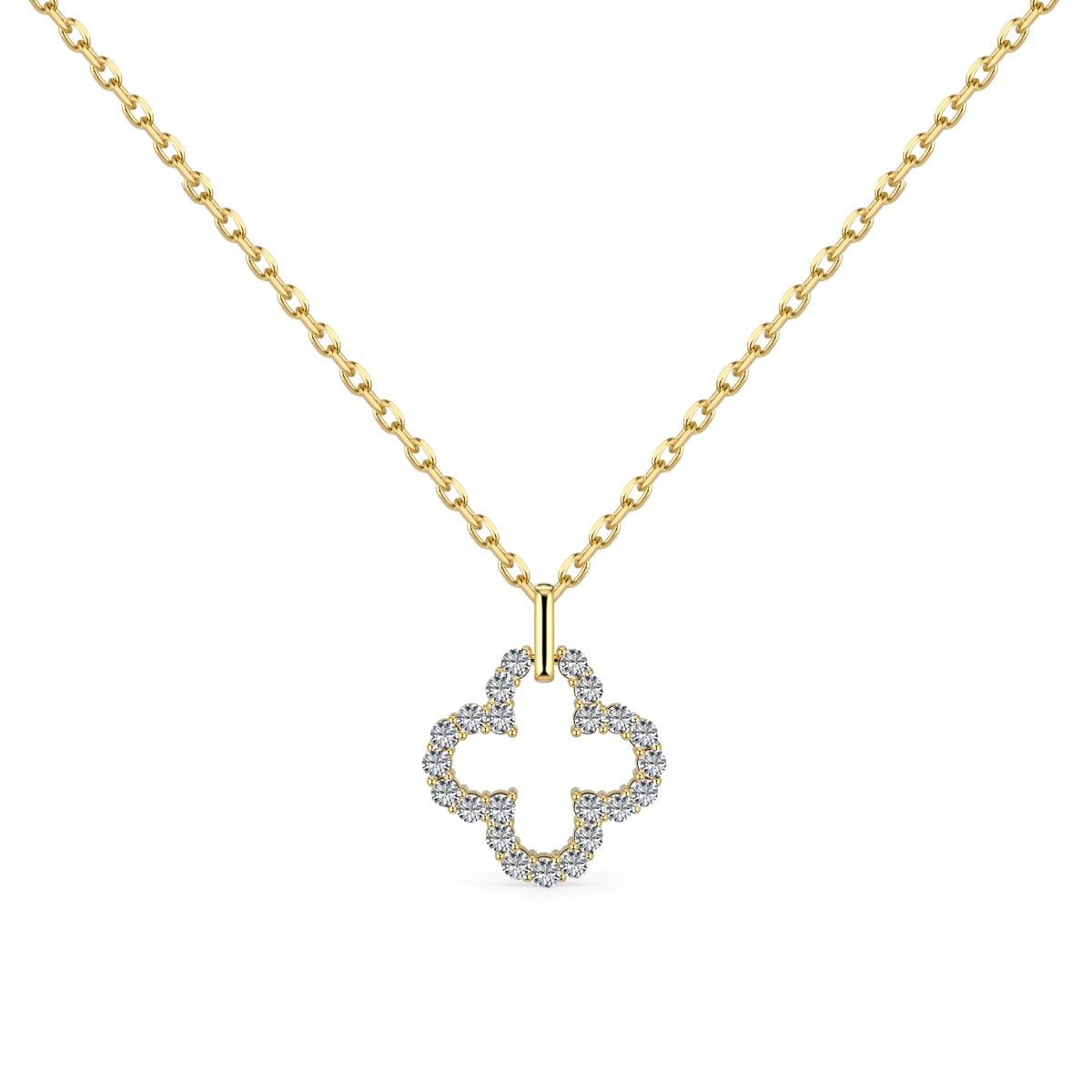 [RAFFINE]Four-Leaf Clover Hollow Design Exquisite Necklace