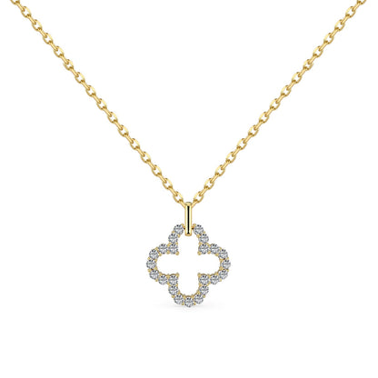 [RAFFINE]Four-Leaf Clover Hollow Design Exquisite Necklace