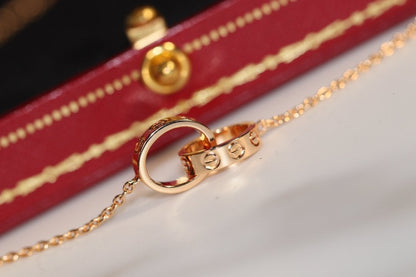 [RAFFINE]LOVE NECKLACE PINK GOLD AND SILVER