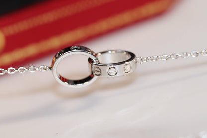 [RAFFINE]LOVE NECKLACE PINK GOLD AND SILVER