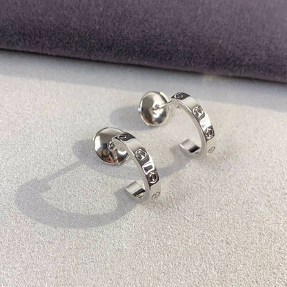 [RAFFINE]LOVE EARRINGS 2.65MM SILVER