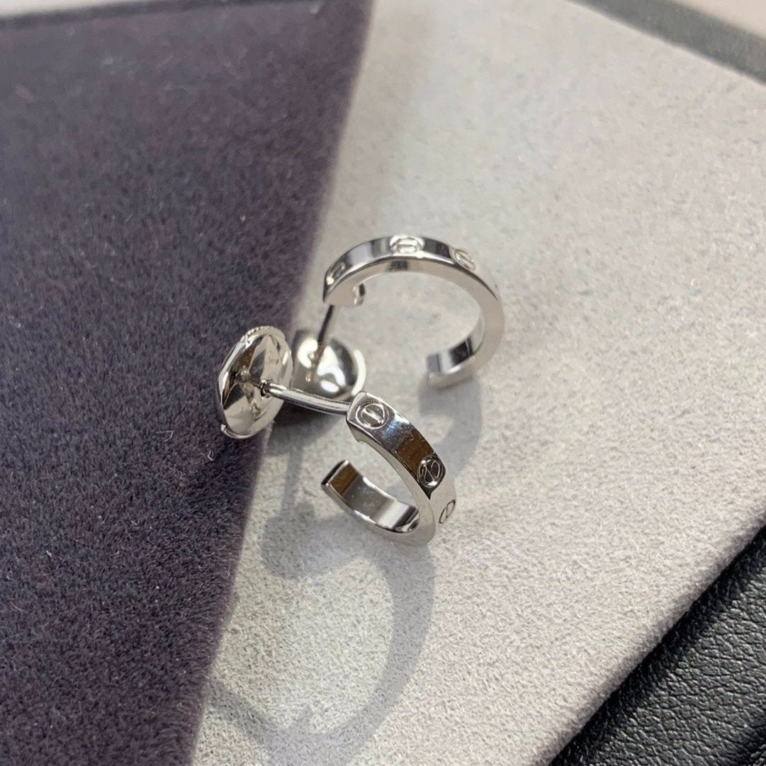 [RAFFINE]LOVE EARRINGS 2.65MM SILVER