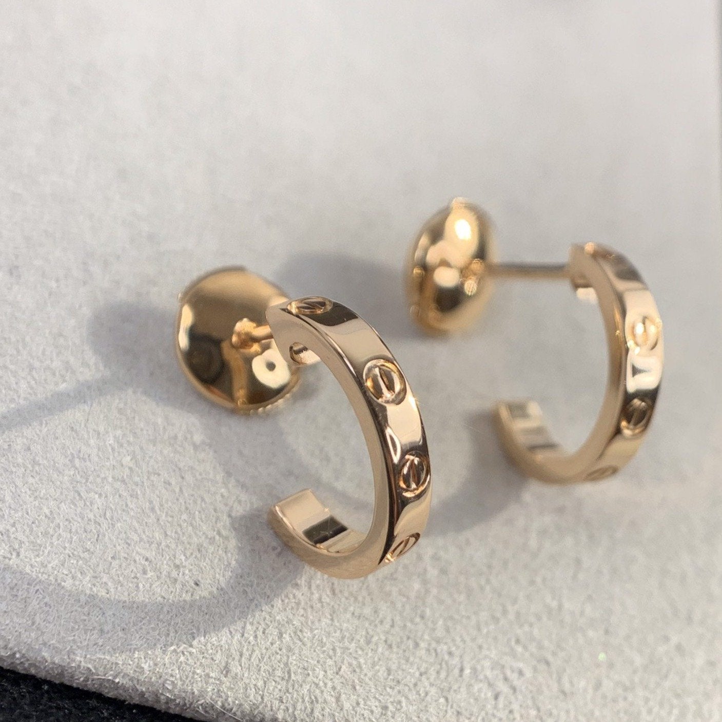 [RAFFINE]LOVE EARRINGS 2.65MM PINK GOLD