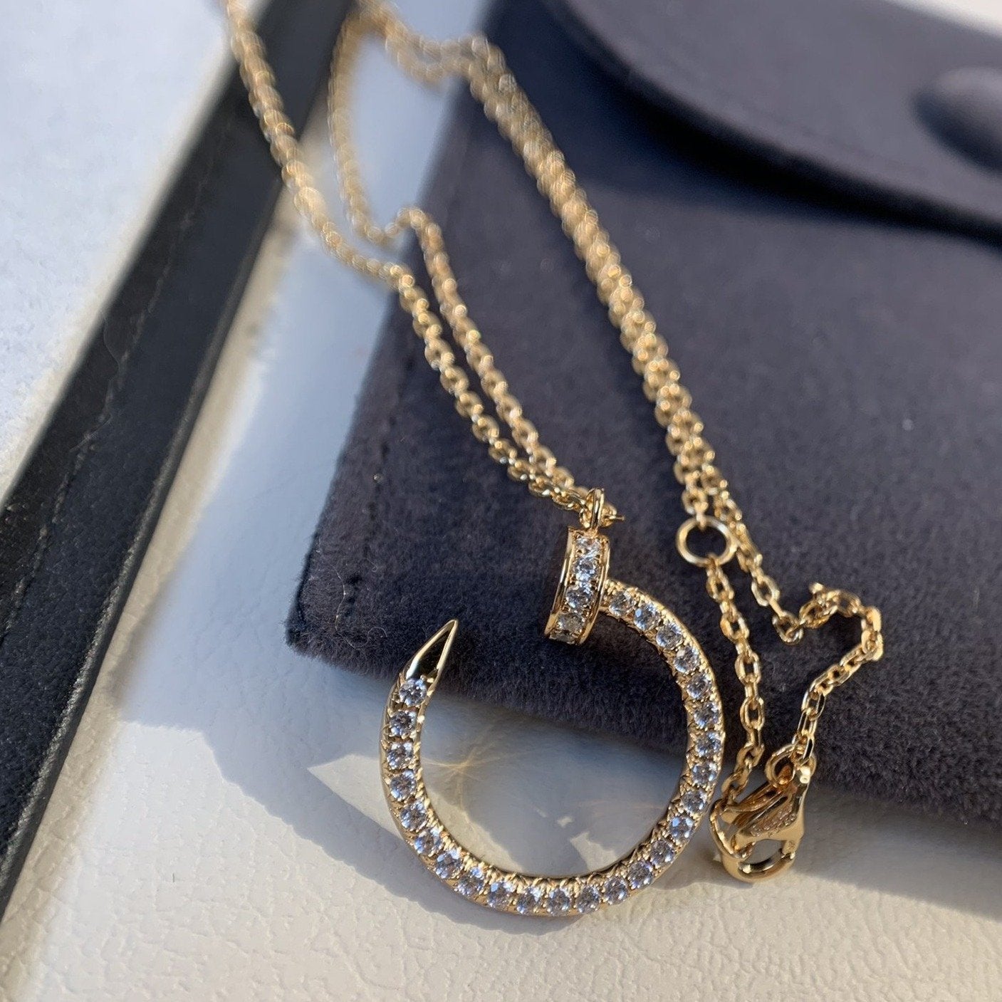 [RAFFINE]JUSTE NECKLACE PINK GOLD DIAMONDS