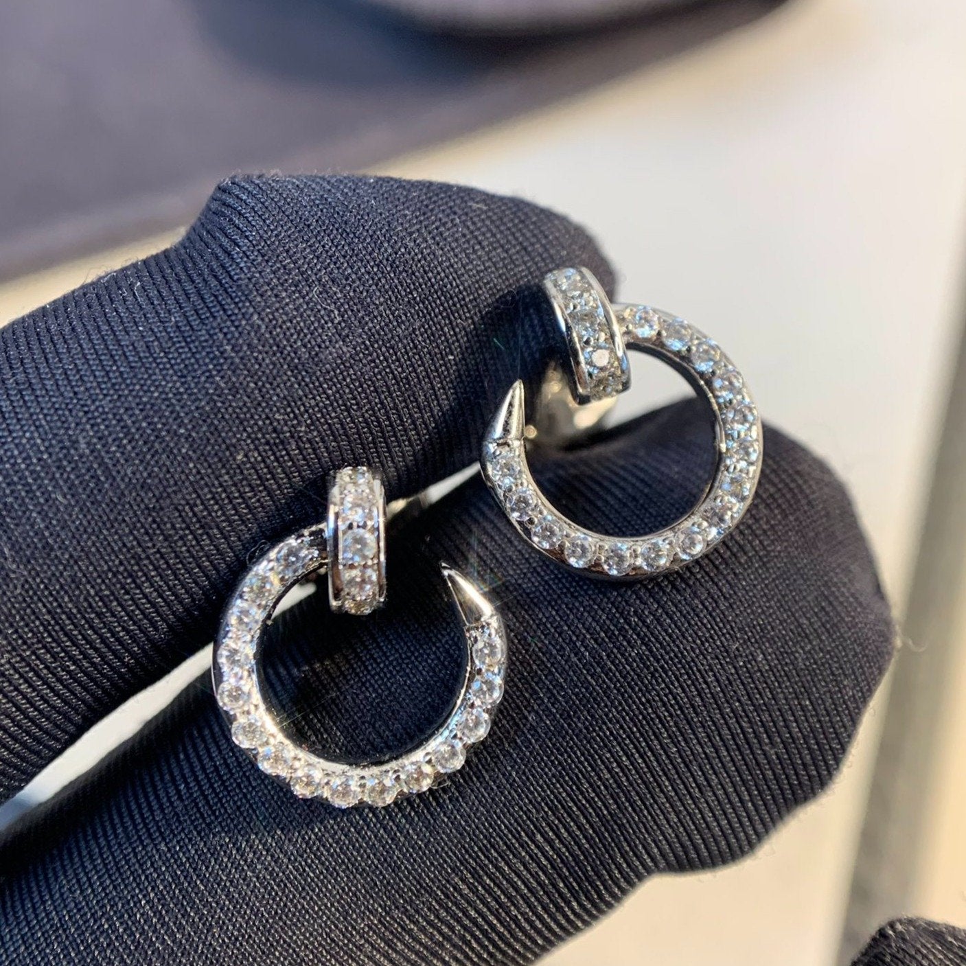 [RAFFINE]JUSTE EARRINGS SILVER DIAMONDS