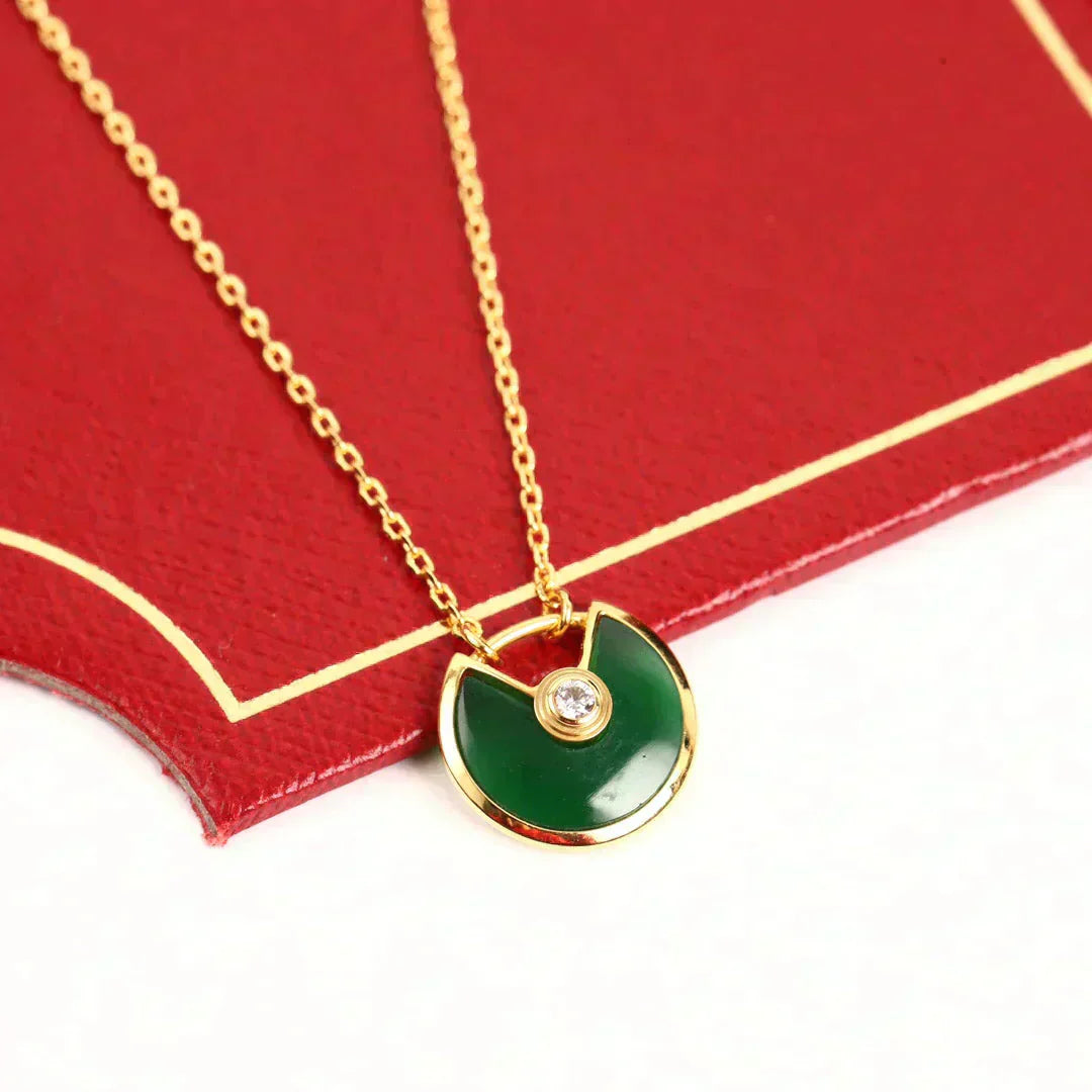 [RAFFINE]AMULETTE GOLD MALACHITE NECKLACE
