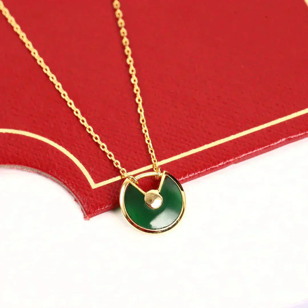 [RAFFINE]AMULETTE GOLD MALACHITE NECKLACE