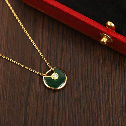 [RAFFINE]AMULETTE GOLD MALACHITE NECKLACE