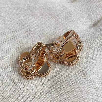 [RAFFINE]CLOVER MEDIUM 1 MOTIFS CARNELIAN  DIAMOND earrings