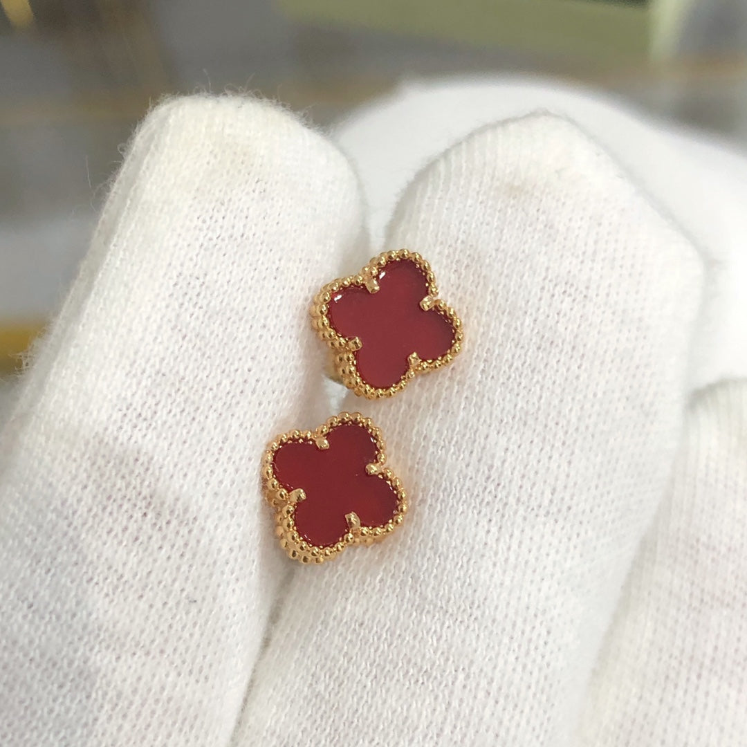 [RAFFINE]CLOVER MINI GOLD EARRINGS