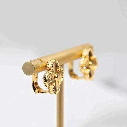 [RAFFINE]CLOVER MEDIUM 1 MOTIFS LASER EARRINGS