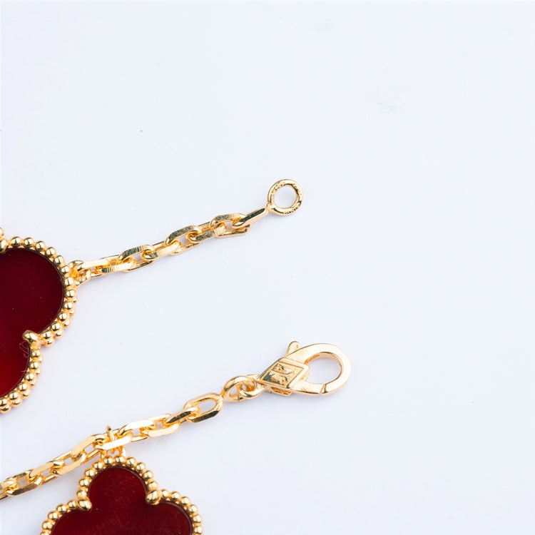 [RAFFINE]CLOVER BRACELET 5 MOTIFS CARNELIAN TIGER EYE