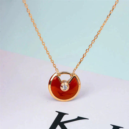 [RAFFINE]AMULETTE GOLD CARNELIAN ONYX NECKLACE