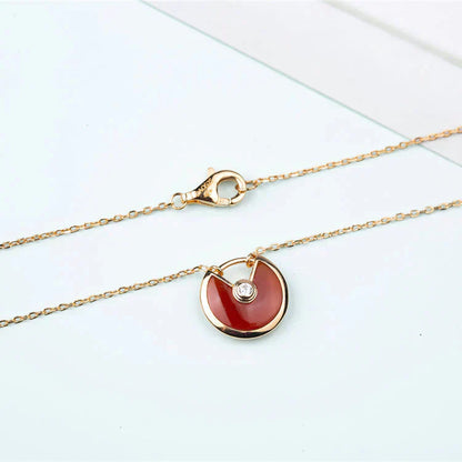 [RAFFINE]AMULETTE GOLD CARNELIAN ONYX NECKLACE