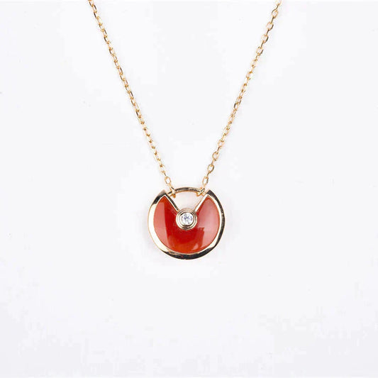 [RAFFINE]AMULETTE GOLD CARNELIAN ONYX NECKLACE