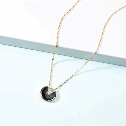 [RAFFINE]AMULETTE GOLD CARNELIAN ONYX NECKLACE
