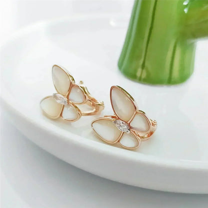 [RAFFINE]BUTTERFLY MOP DIAMOND EARRINGS