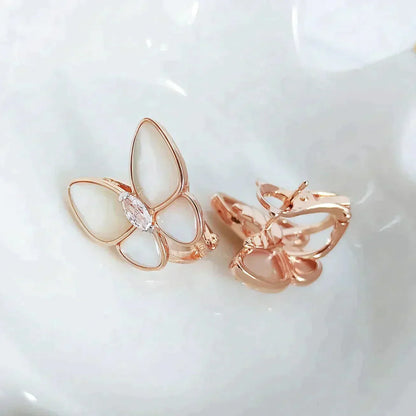 [RAFFINE]BUTTERFLY MOP DIAMOND EARRINGS