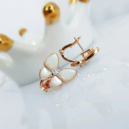 [RAFFINE]BUTTERFLY MOP DIAMOND EARRINGS