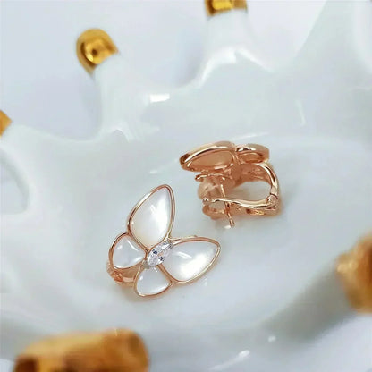 [RAFFINE]BUTTERFLY MOP DIAMOND EARRINGS